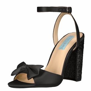 Blue by Betsey Johnson: Sandal Black Satin Size 6